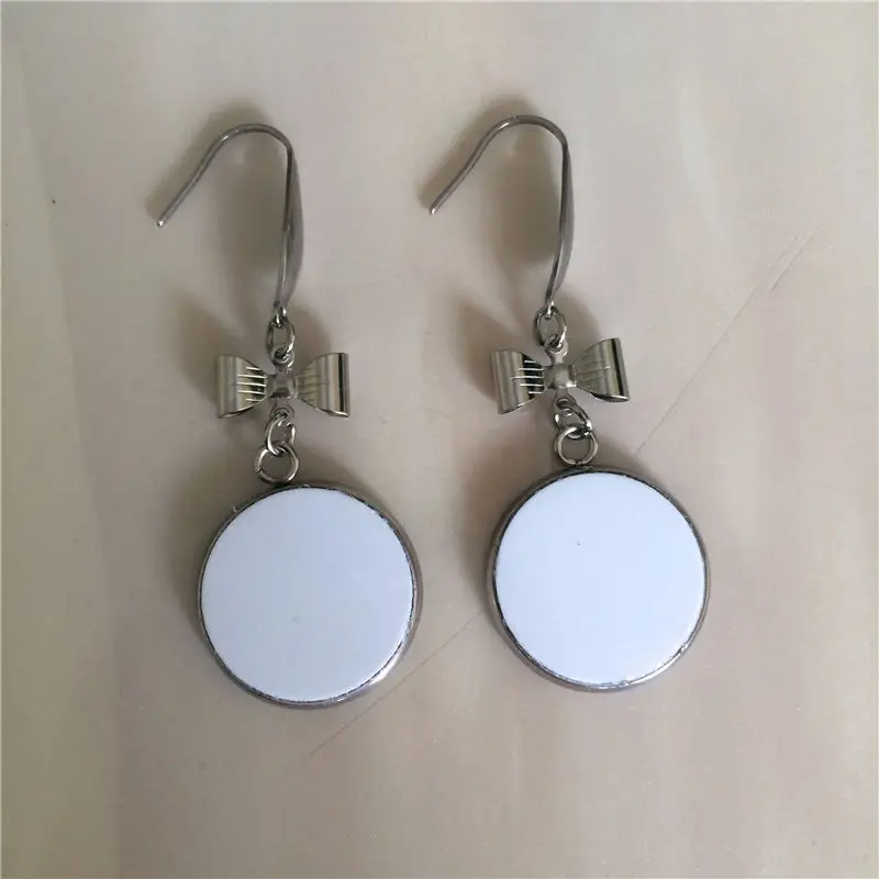 

new style blank dangle earrings for sublimation 18mm 20mm round drop earrings hot transfer printing consumables 20pair/lot