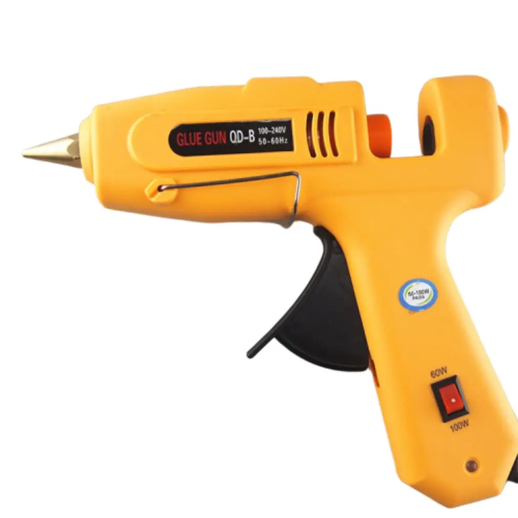 60w 100w Dual Power Hot Glue Gun High Power With Switch Glue Gun Hot Melt Glue Gun Durable Wear Resistant - Цвет: Цвет: желтый