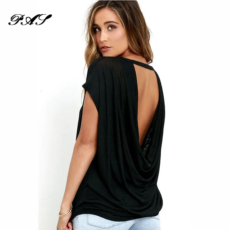 Download 2018 Open Back Sexy T Shirt Short Sleeve Summer Style ...