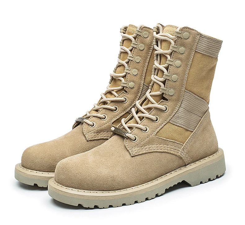 QFFAZ/сезон осень-зима; мужские военные ботинки; Тактические ботильоны для пустыни; Рабочая обувь в армейском стиле; кожаные зимние мужские ботинки