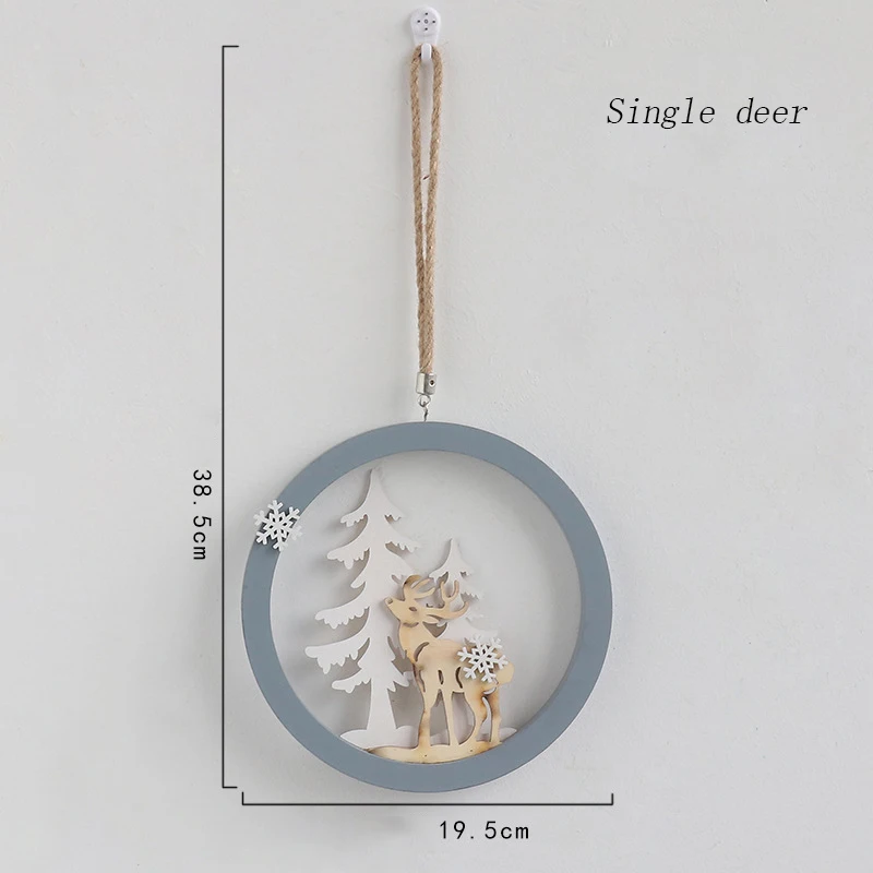 Flone Nordic Decoration Home Wooden Elk Hanging Ornaments Christmas Nursery Decor Kids Room Decoration Supplies Accessories (19)
