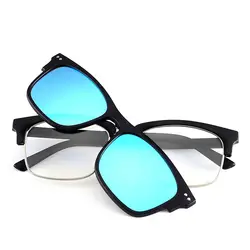 Multi-клипы очки магнитный зажим на солнцезащитные очки Для мужчин Для женщин поляризационные TR90 площадь оптические очки против