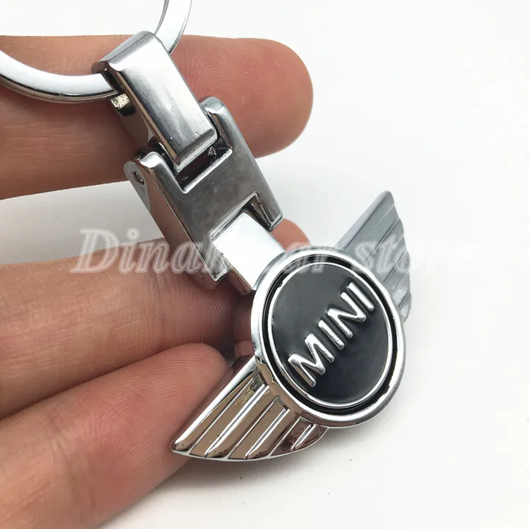 

For MINI Auto KeyRing Keychain Zinc Alloy Double sided 3d logo fashion Car KeyChain Key Chain KeyRing Key Ring Logo Badge Emblem
