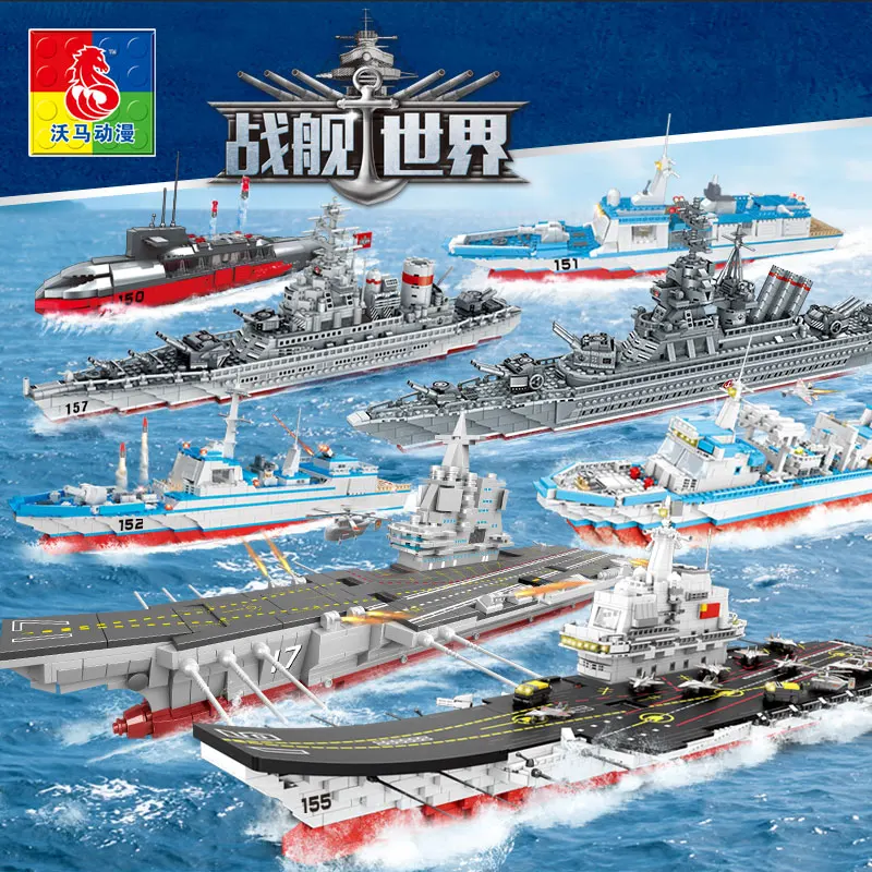 

Compatible Legoing Navy Battle Ship War Aircrafted Carrier Submarine Naval Destroyer Warship Military Soldiers Building Blocks