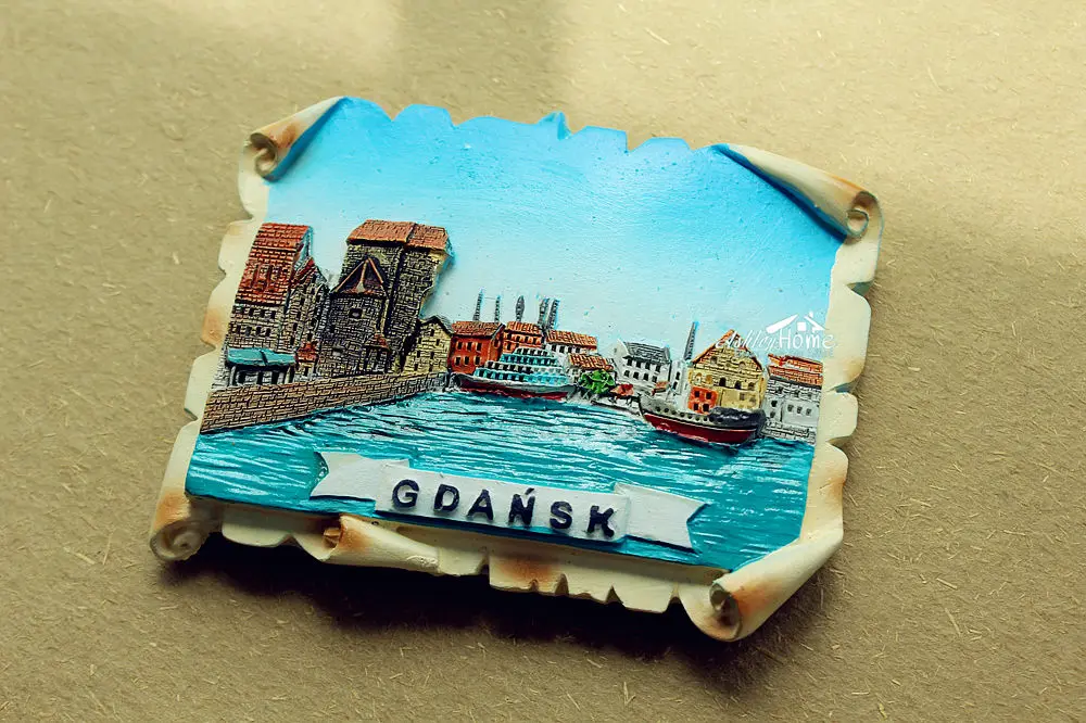 

Poland Gdansk Tourist Travel Souvenir 3D Resin Decorative Fridge Magnet Craft