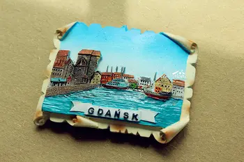 

Poland Gdansk Tourist Travel Souvenir 3D Resin Decorative Fridge Magnet Craft
