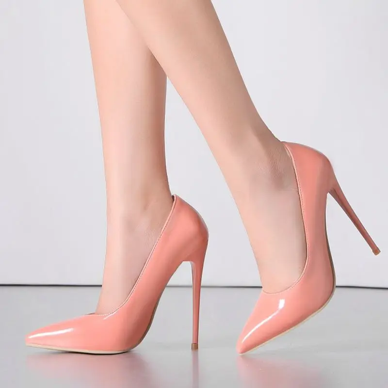 BLXQPYT 2017 Big Size 34-47 Apricot New Fashion Sexy Pointed Toe Women Pumps super High Heels Ladies Wedding Party Shoes 8-10
