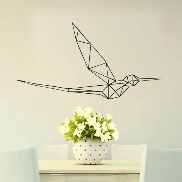 Aliexpress A013 Hummingbird Geometric Decal Home Decor A013 Hummingbird Geometric Decal Home Decor Bedroom Flying Bird Vinyl Wall Sticker Free Shipping