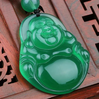 

Jewelry green a Buddha belly Miller Buddha Napkin smile Buddha a pendant necklace female models