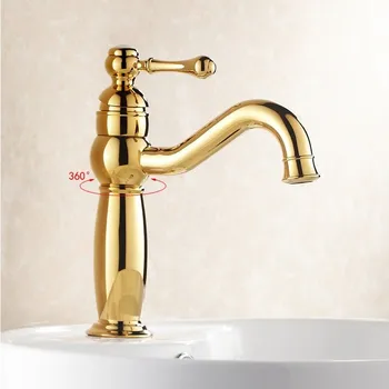 

Lovely elephant long nose bathroom sink faucet waterfall basin mixer golden Polish drop shipping G1068