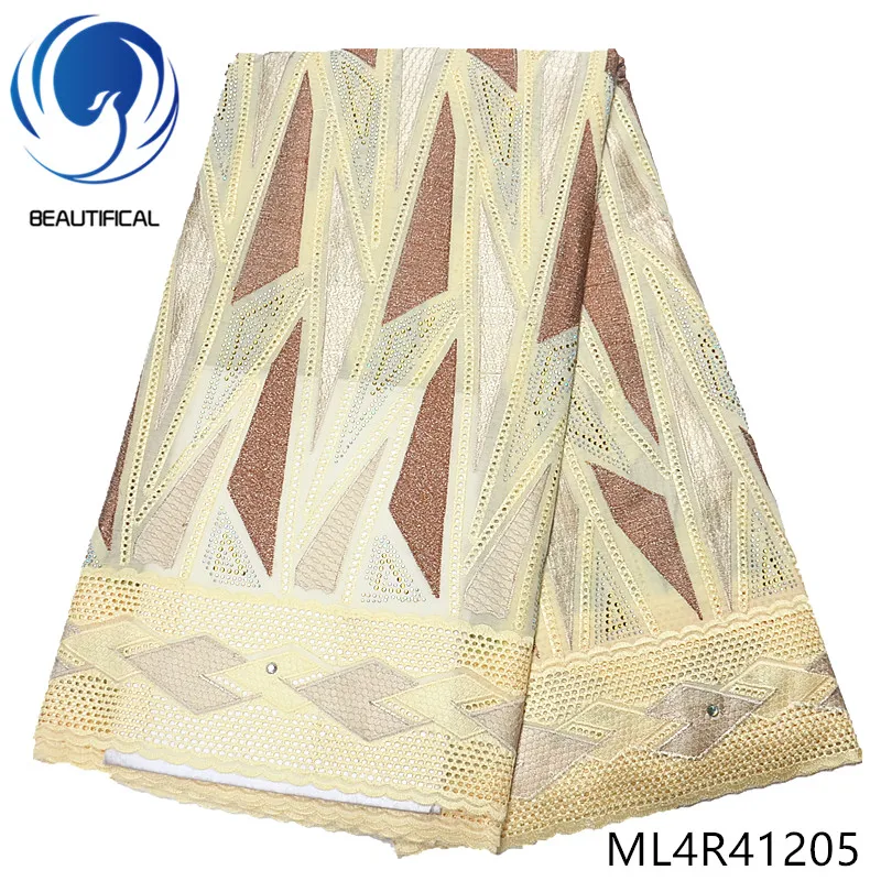 

BEAUTIFICAL cotton african lace fabrics 2019New nigerian dry cotton lace with stones 5yards/lot swiss voile lace fabric ML4R412