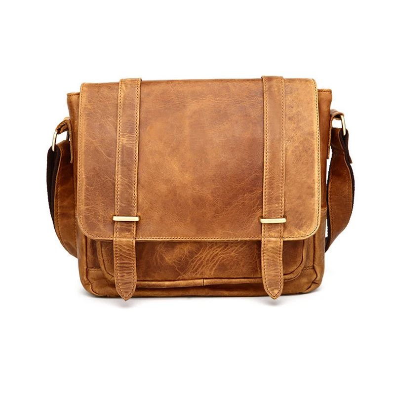 

Hot 2016 New Arrival Fashion Genuine Leather Men Messenger Bags Casual Brown Men Shoulder Bags Preppy School Bag Bolsas de ombro