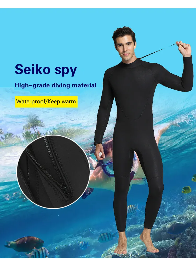 5 мм дайвинг костюм Мужская замша интерьер теплый холодный мокрой одежды и одежда для серфинга