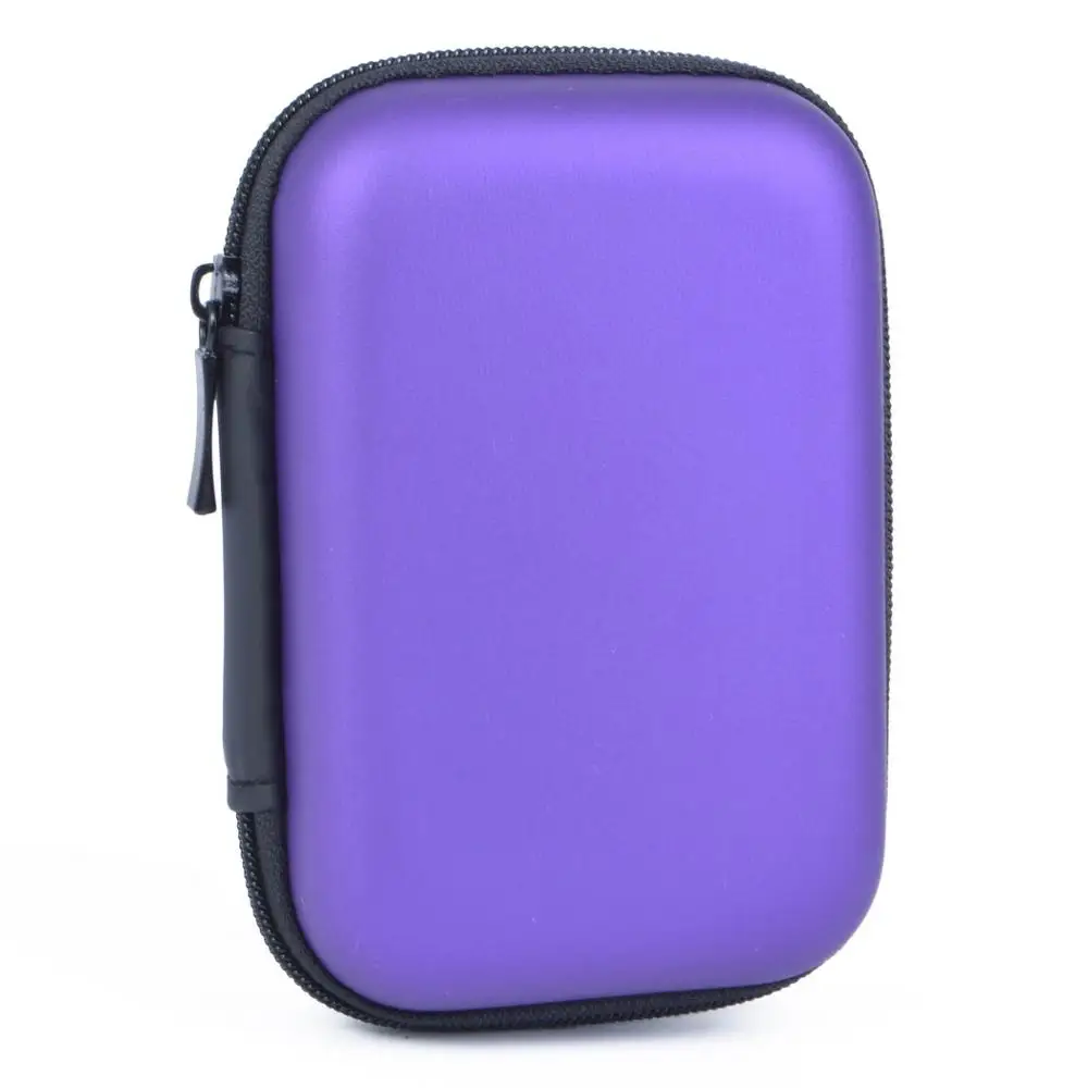 Жесткие противоударные Портативные EVA Сумки для хранения для мобильных телефонов USB зарядные устройства кабели для передачи данных Внешняя батарея сумки для переноски - Цвет: Purple