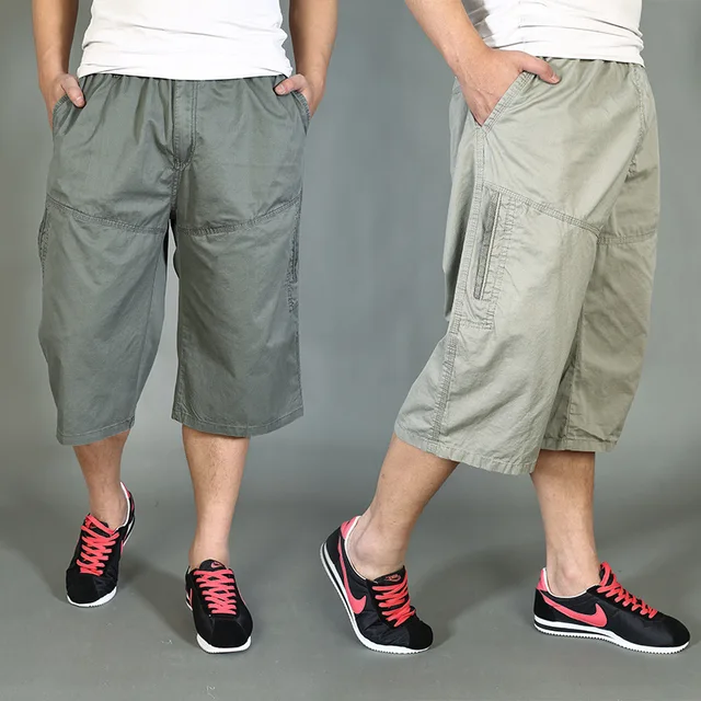 Multi Pocket New Summer Men's three quarter Trousers Shorts Cotton