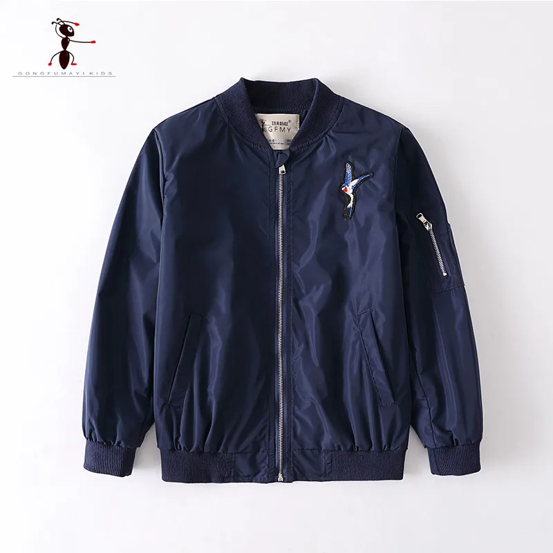 

Kung Fu Ant 2018 Stand Collar Embroidery Boys Coats for Kids Casual Pockets Outerwear Baby Casaco Infantil Menina Jackets 3132