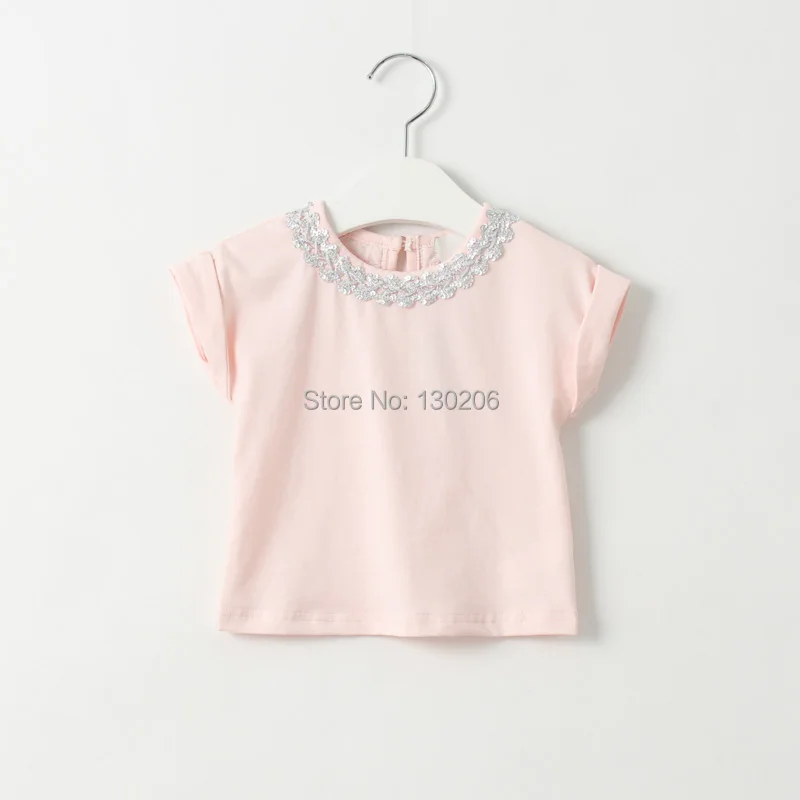 Лето стиль для маленьких девочек Круглый воротник футболка с коротким рукавом для мальчика Детская Детские хлопковые майки модная и симпатичная детская футболка