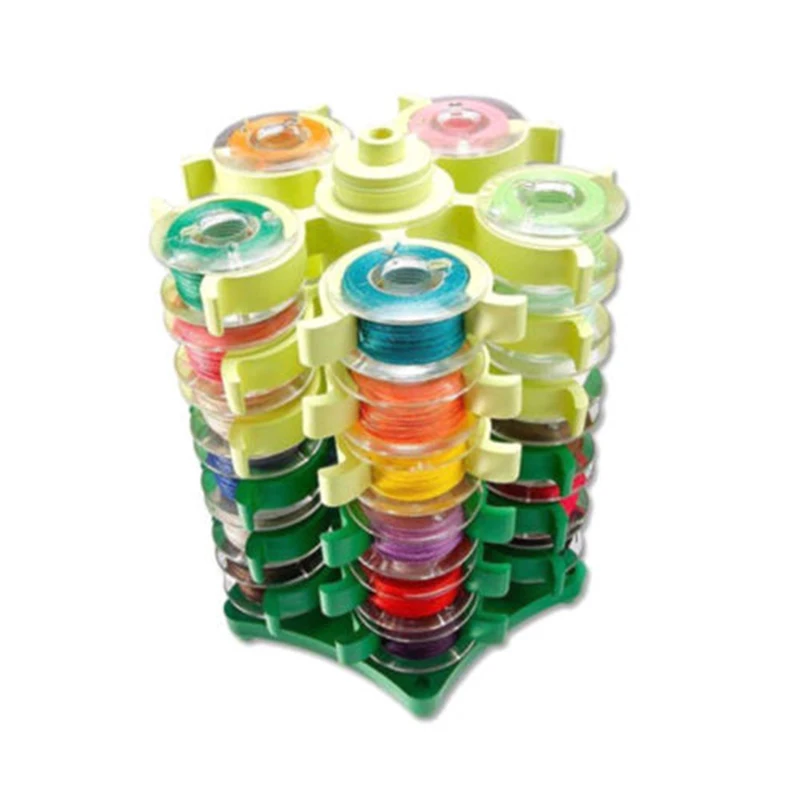 Катушки для шитья башня Вышивка Creel пластик зеленый + желтая коробка 8 6*6 7*6 7 см 30