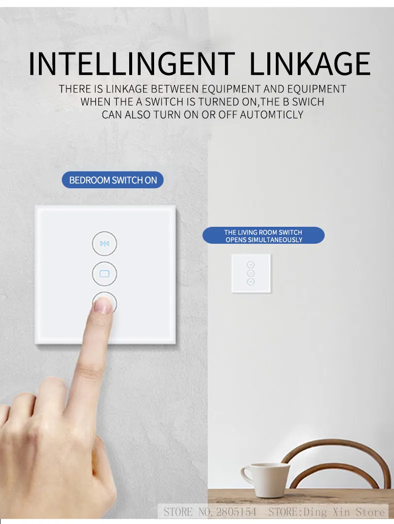 ЕС Wi Fi touch шторы настенный выключатель голосового Управление по Alexa/Google телефон для занавеска С Электроприводом умный дом