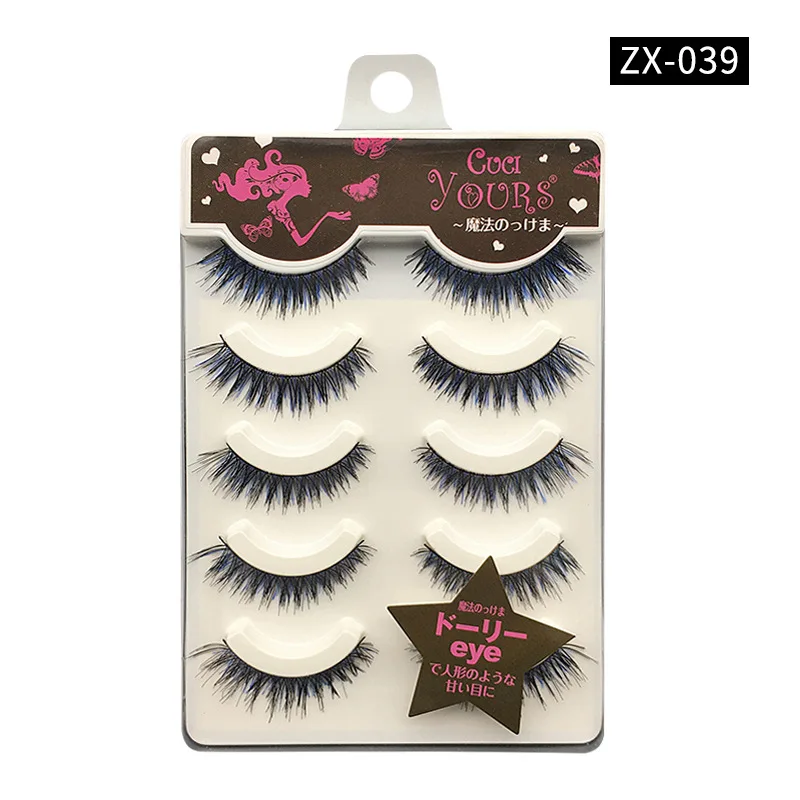 5 Pairs/ Soft False Eyelashes New Handmade Long Lasting Natural Lashes For Eye Makeup Tools 11 Style ZX038-ZX048 | Красота и здоровье