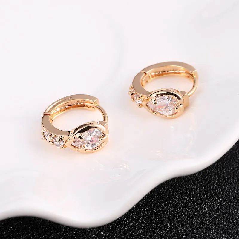 

Mini Hoop Earrings For Women Gold Silver Color Crystal Zirconia Earrings Party Jewelry