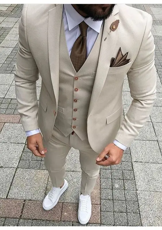 Sand-color-three-piece-men-suit