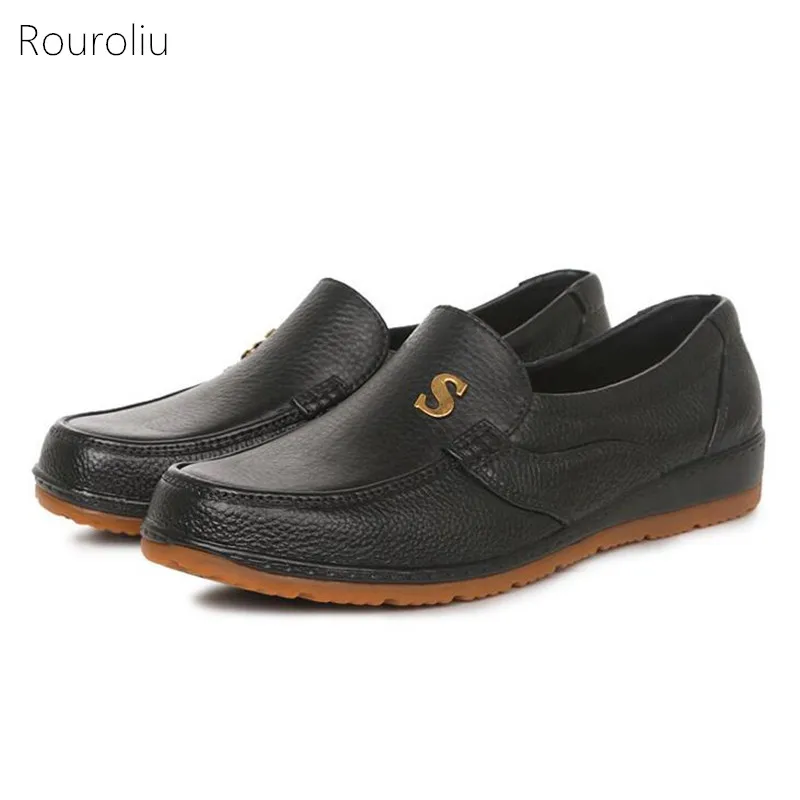 

Rouroliu Men Waterproof Autumn Boots Non-Slip Work Safety Shoes Wellies Metal Decoration Ankle Rainboots Man Footwear FR48