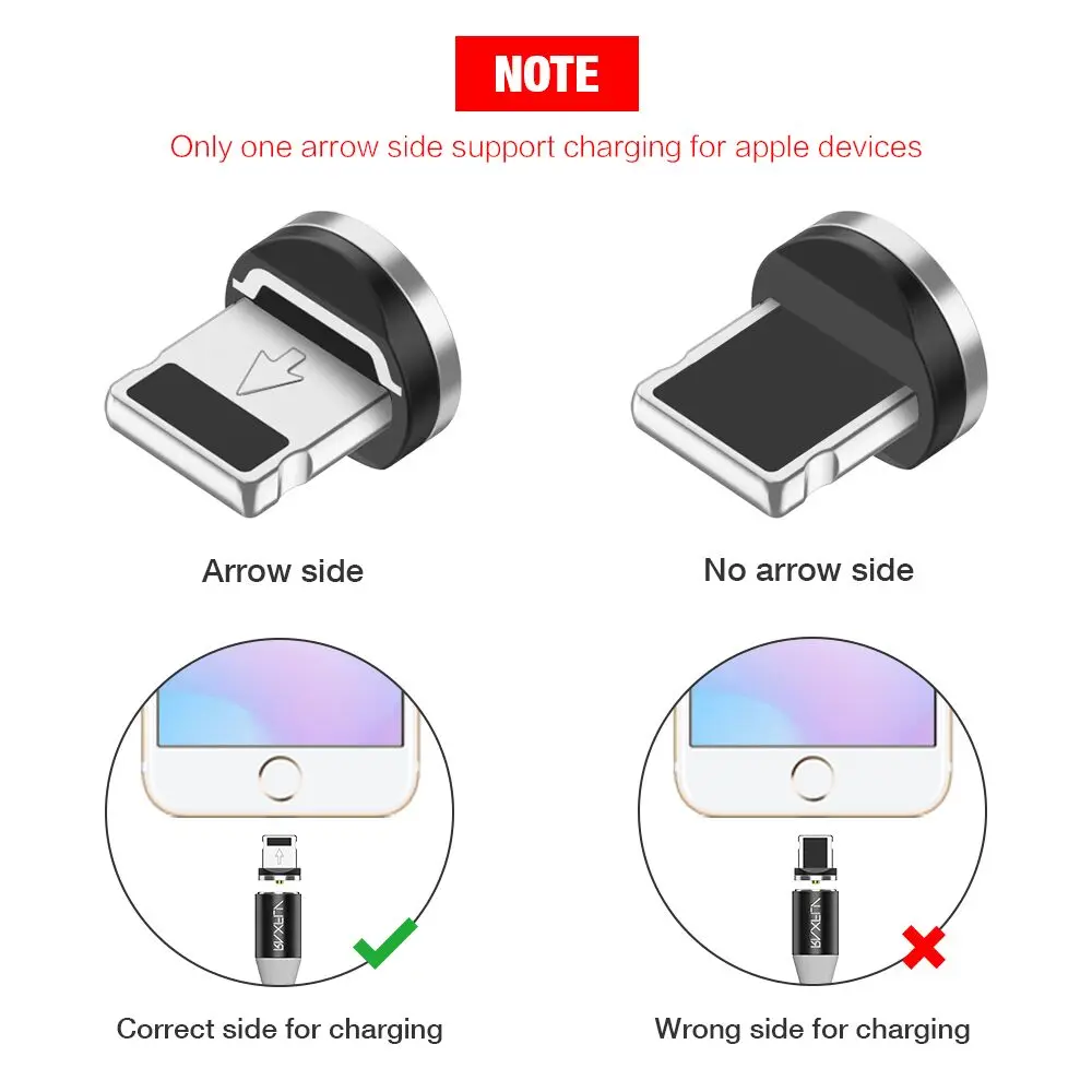 RAXFLY Магнитный зарядный кабель Lightning для iPhone X XS 8 плюс магнит Зарядное устройство
