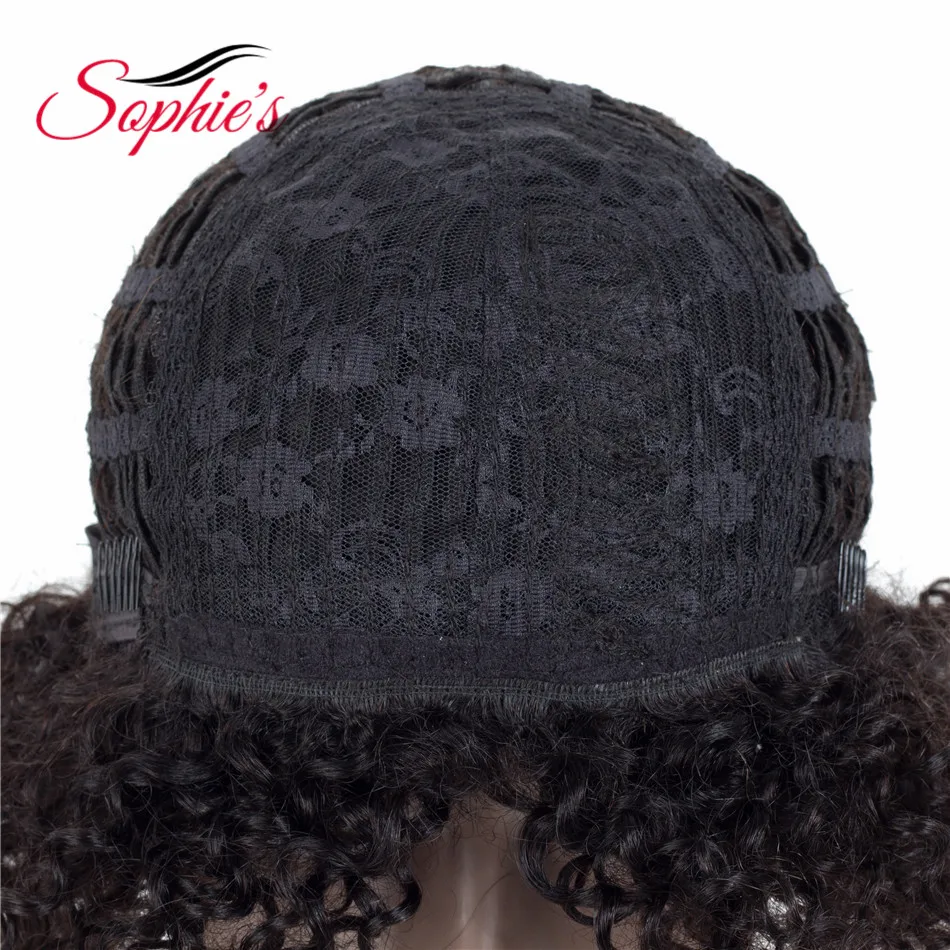 Короткие кудрявые парики из человеческих волос Sophie's для женщин, бразильские человеческие волосы Remy, машина, парики H. LYDIA 10 Inches 1B