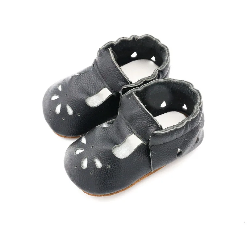 Милые детские сандалии; обувь для новорожденных из натуральной кожи с мягкой подошвой; открытые босоножки для маленьких девочек