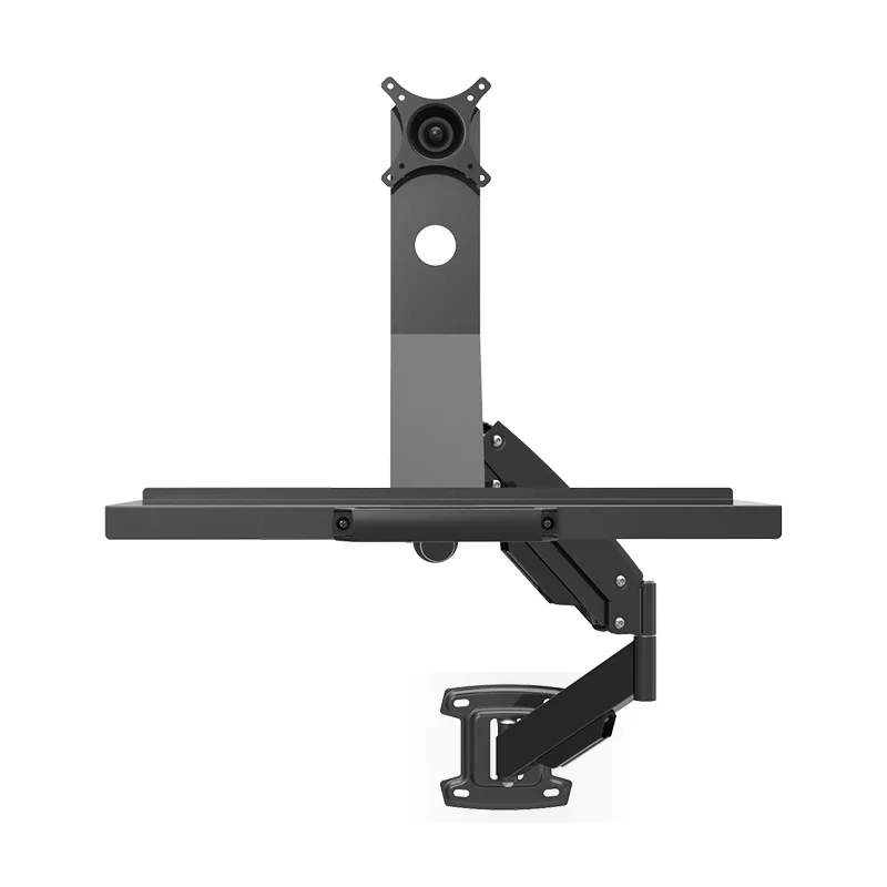 W802B настенное крепление газовая пружина монитор клавиатура лоток держатель ЖК монитор крепление руки сидя-стенд рабочая станция загрузка 2-10 кг