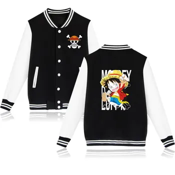

One Piece Monkey D Luffy Anime baseball Jacket uniform coat fashion harajuku Sweatshirt Hip Hop streetwear Hoodies veste femme