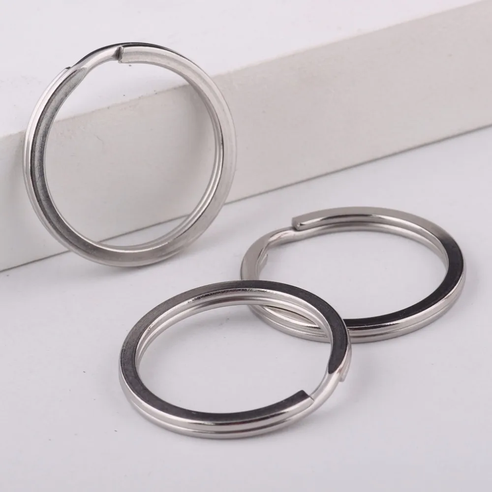 reidgaller 10pcs stainless steel findings 25mm dia metal key ring diy