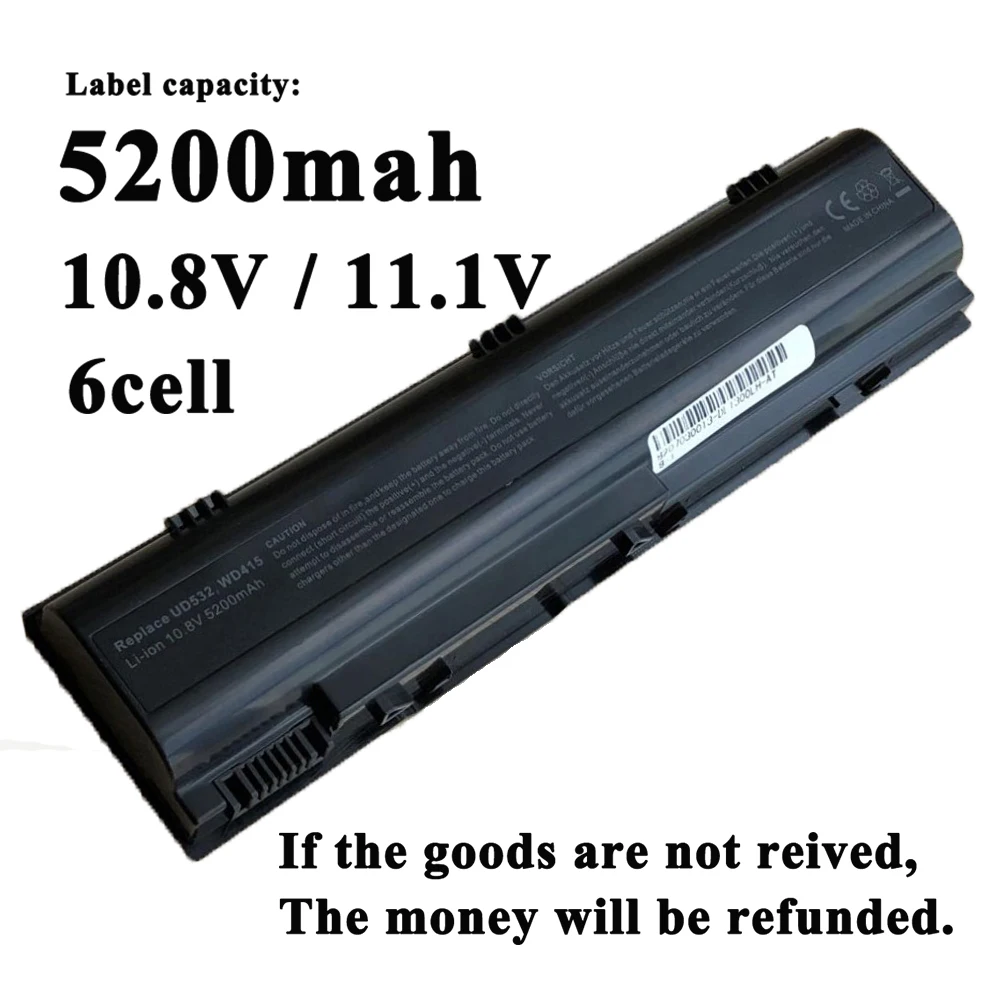 Аккумулятор для ноутбука 6 ячеек Dell 312-0365 CGR-B-6E1XX XD184 UD535 WD416 Inspiron BD15 312-0366 TD612 TD429 451-10289
