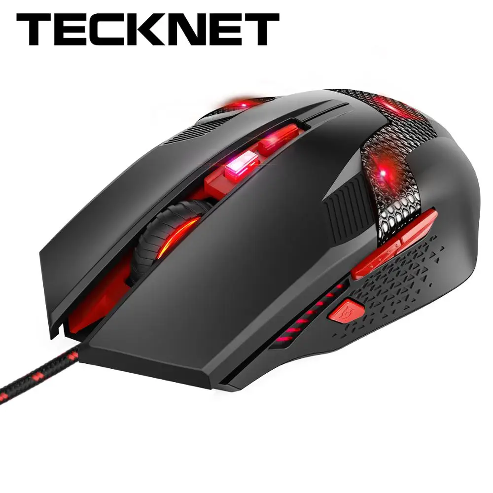 

TeckNet Professional Gamer Mouse RAPTOR Pro 7000DPI Programmable Gaming Mouses Adjustment 8 DPI Level Gamer Mice