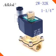 2 способ латунный воды нормально открытый Соленоидный клапан 1-1/" AC 220 V отверстие 32 мм