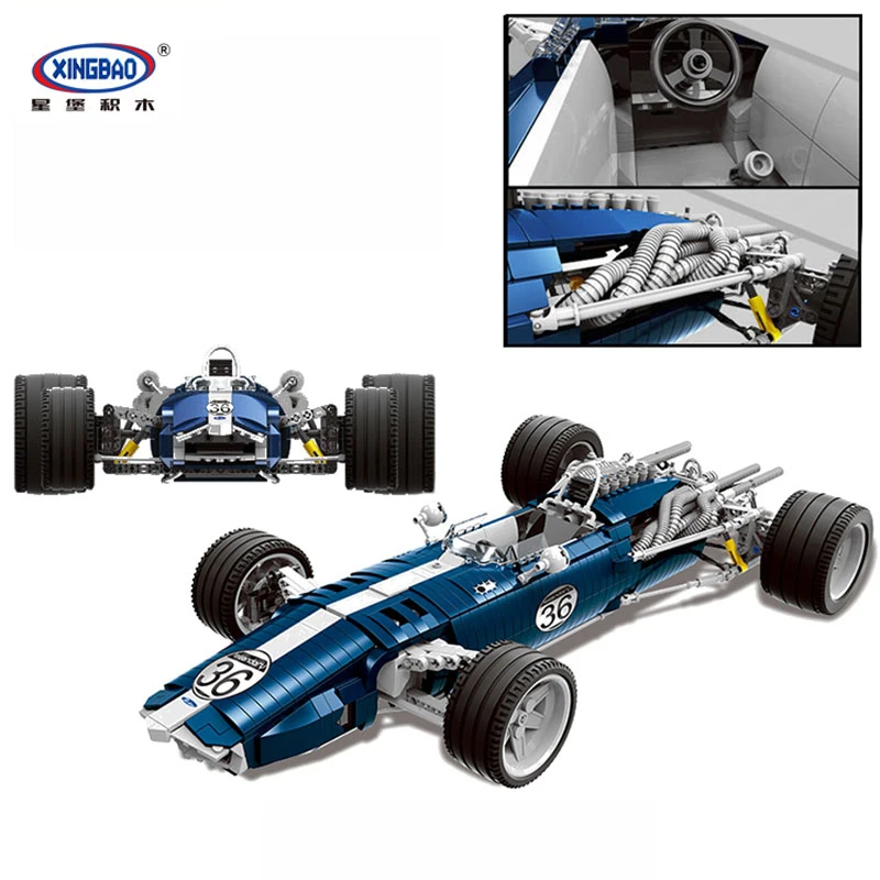 

XINGBAO 03022 Genuine 1758Pcs The Blue Racing Car Set Building Blocks Bricks Educational Funny Model Kits Toys DIY Gifts For Kid