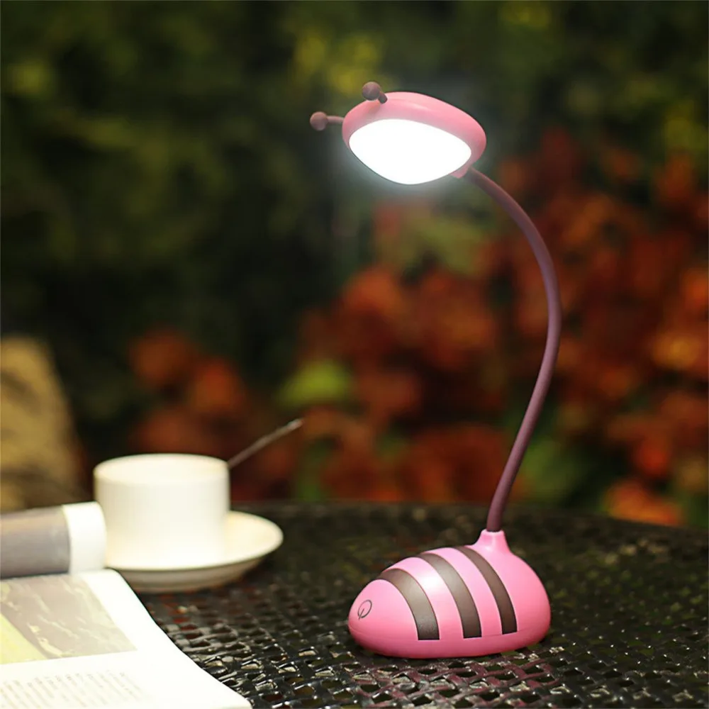 Креативный умный сенсорный в форме пчелы ночник светодиодный свет usb зарядка Настольная лампа для чтения лампа Защита глаз светодиодный светильник
