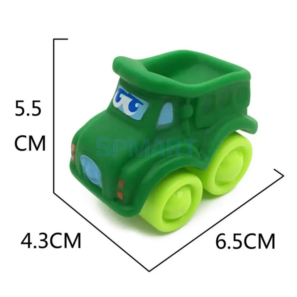 Резиновый пластиковый мини-автомобиль модель игрушки для малышей дошкольного возраста ребенок играть когнитивные дети мультфильм игрушка подарок упаковка из 6 шт