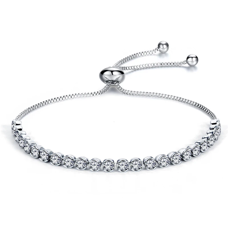 Настраиваемые браслеты-шармы для тенниса, CZ, серебряный цвет, для женщин, Tiffan, ювелирные изделия, Pulseras Mujer, свадебные ювелирные изделия, подарок на день рождения