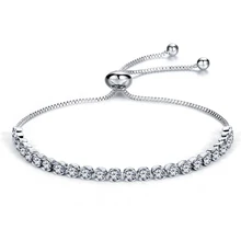 Настраиваемые браслеты-шармы для тенниса, CZ, серебряный цвет, для женщин, Tiffan, ювелирные изделия, Pulseras Mujer, свадебные ювелирные изделия, подарок на день рождения