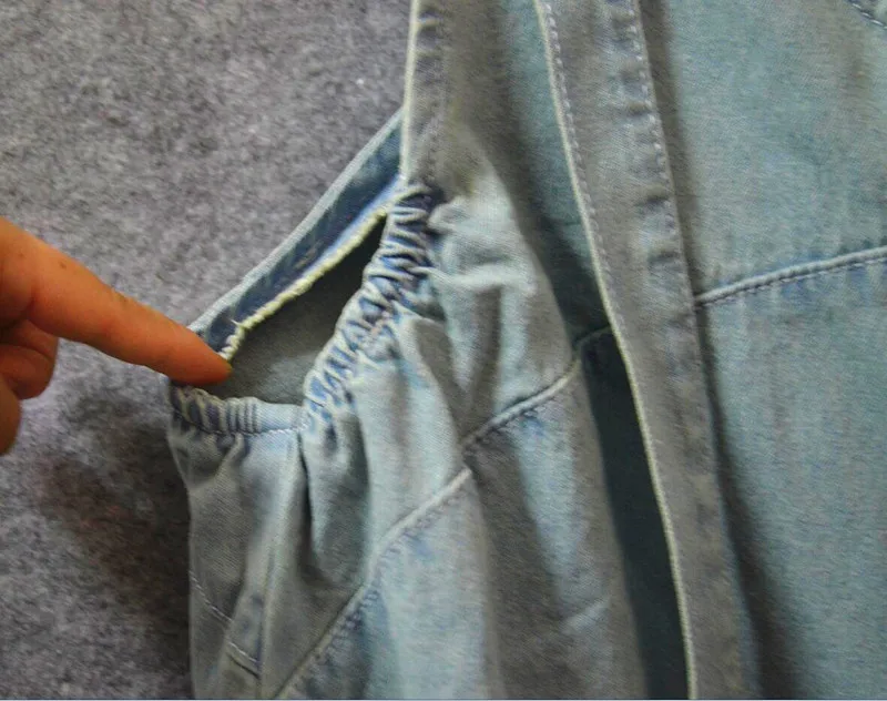 Джинсовые комбинезоны женские отбеленные потертые джинсы Весна Лето Комбинезоны корейская мода повседневные на молнии спереди укороченные брюки