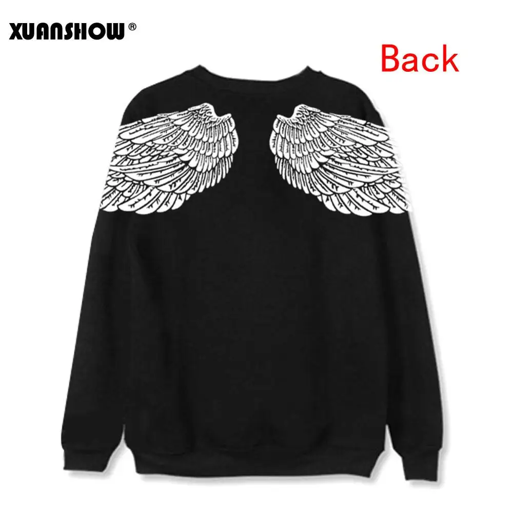  XUANSHOW Fashion Clothes Angel Wings Loose Printed Women Sweatshirts Men Hoodies Korea Casual Haraj
