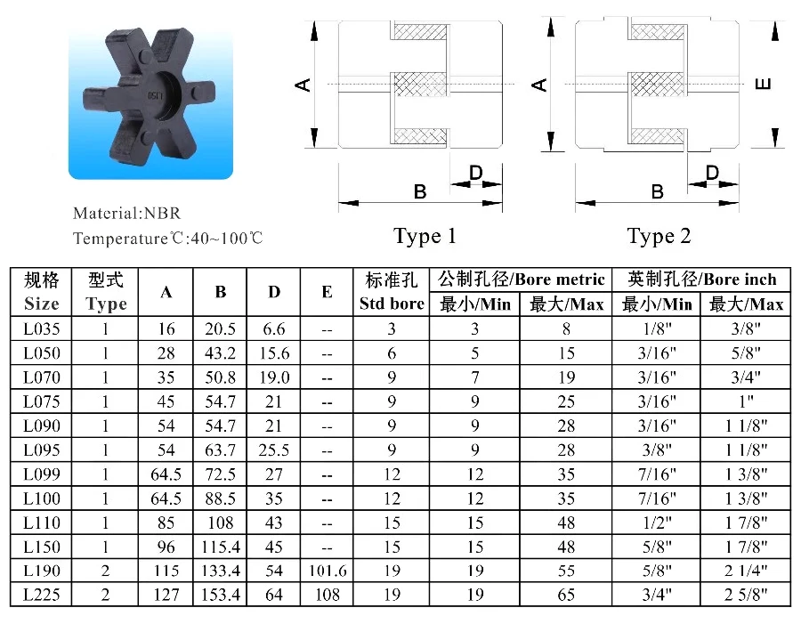 L-type муфта вала резиновые буферы, NBR черная муфта резина, L035 L050 L070 L075 L090 L095 L099 L100 L110 L150 L190 L225
