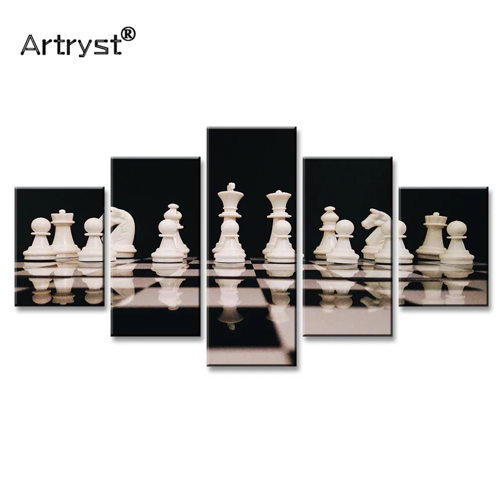 Artryst Современная 5 шт. холст Художественная живопись шахматная игра 4K плакат HD