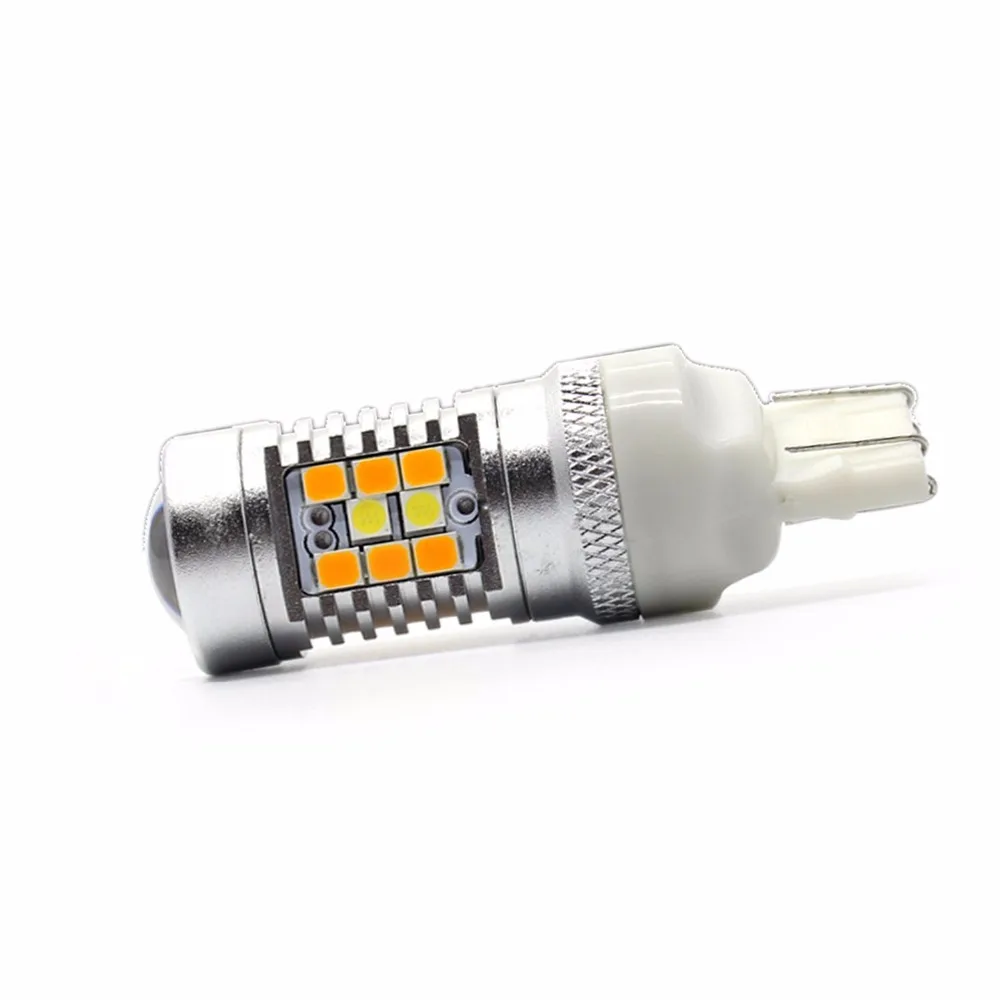 �ſ� ���� SMD 2835 Ĩ, ���� ���õ�� ����ġ�� LED ����, ��� ȣ�ڻ� (��Ȳ��) 7443 T20 W3x16q W21/5W 7444NA, 2 ��