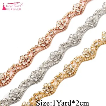 

Crystal Wedding Belts Rhinestone Wedding Dress Belt Wedding Accessories 1 Yard Length Bridal Belt JQ214