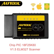 AUTOOL A2 ELM 327 V1.5 Wifi OBD2 Scanner OBD 2 II ELM327 Auto Car Diagnostic Scan Code Reader For Android iOS Win Iphone 25k80
