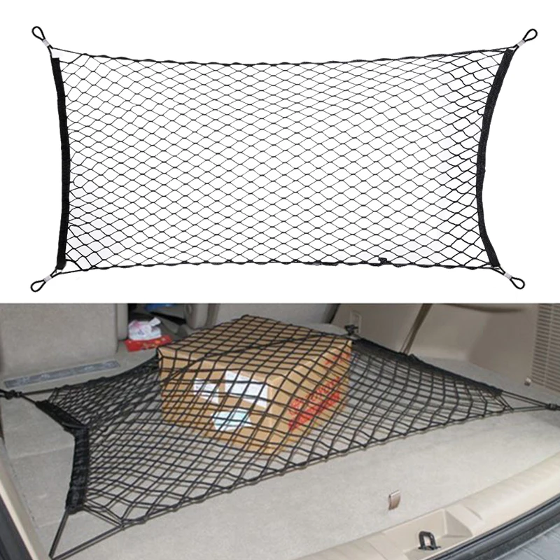 

120x60cm Car Styling Boot String Bag Elastic Nylon Car Rear Cargo Trunk Storage Organizer Luggage Net Holder Auto Accessories