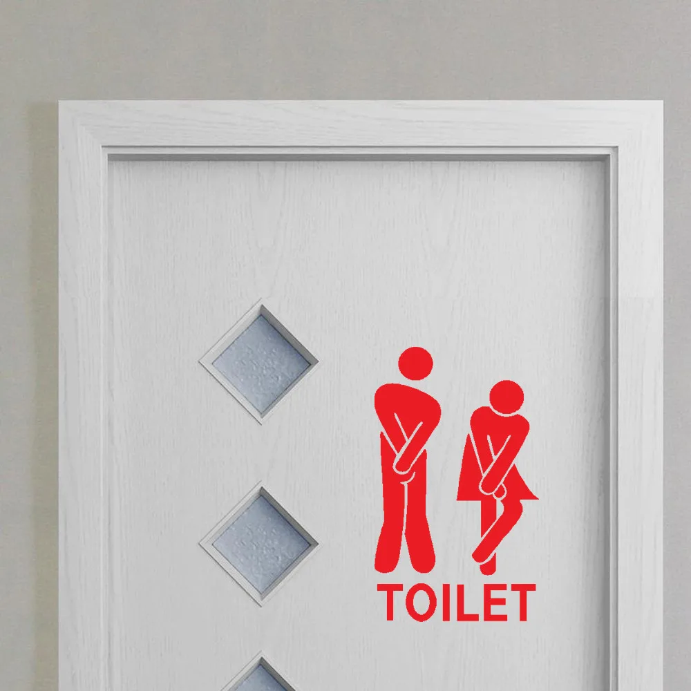 

Removable Cute Man Woman Washroom Toilet WC Sticker Family DIY Decor